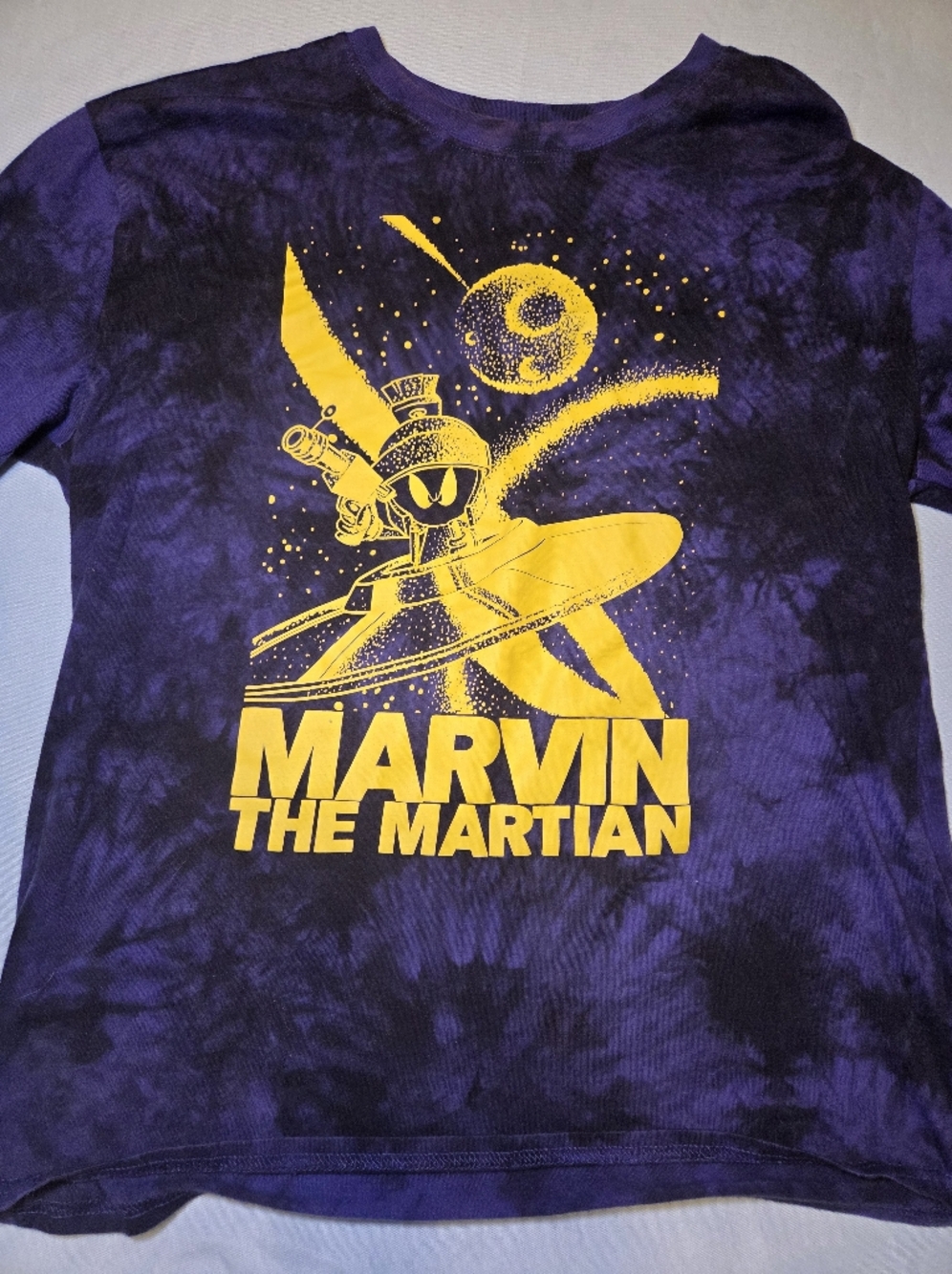 Warner Bros. Purple Tie-Dye Marvin the Martian Looney Tunes Long Sleeve Tee